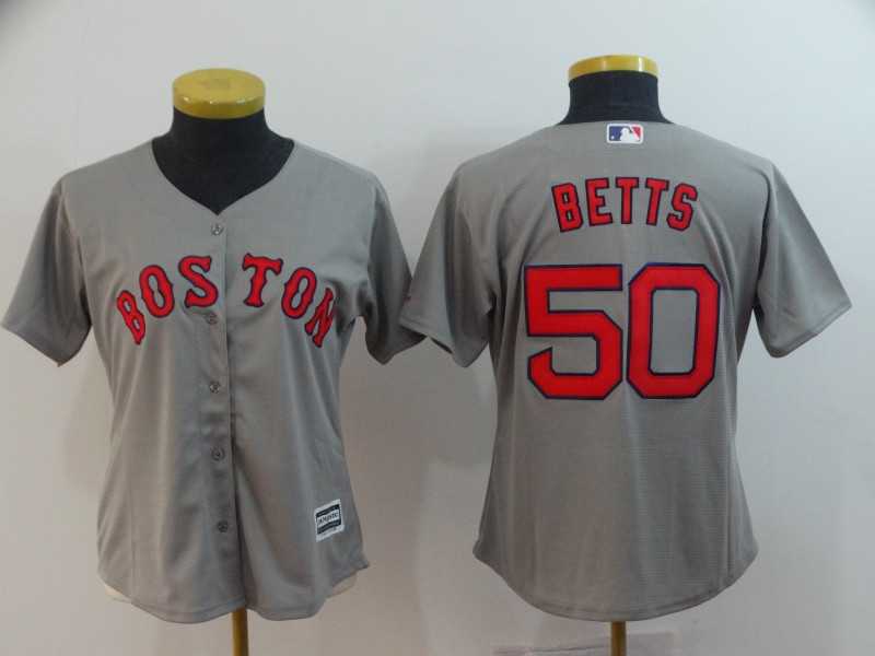 Women Red Sox 50 Mookie Betts Gray Cool Base Jersey,We sell and wholesale Women Red Sox 50 Mookie Betts Gray Cool Base Jersey on line form chian!